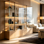 Solid wood whole-wall combination bookcase
