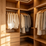Multifunctional wooden wardrobe for entryway storage