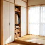 Nordic light wood hinged storage wardrobe