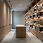Study room floor-to-ceiling tiered solid wood bookcase