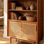 Matte solid wood display bookcase