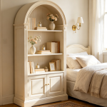 Creamy style rounded edge bookcase